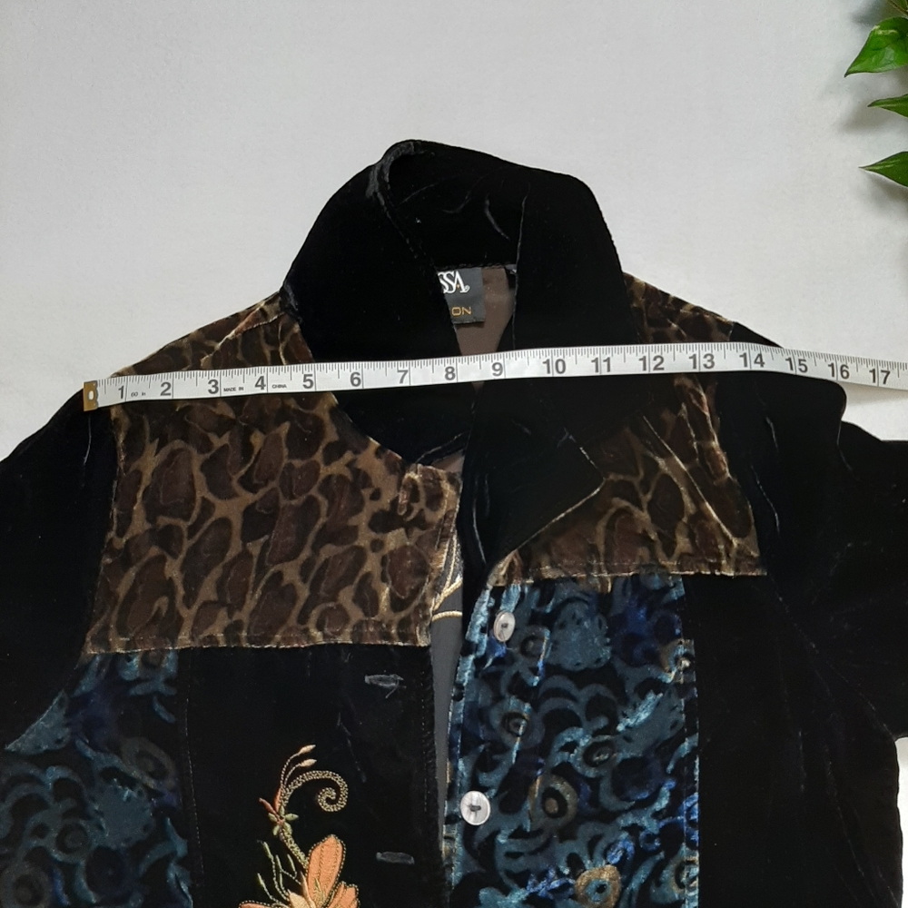 Melissa Collection Velvet‎ Color Block Top  XS - Picture 9 of 11